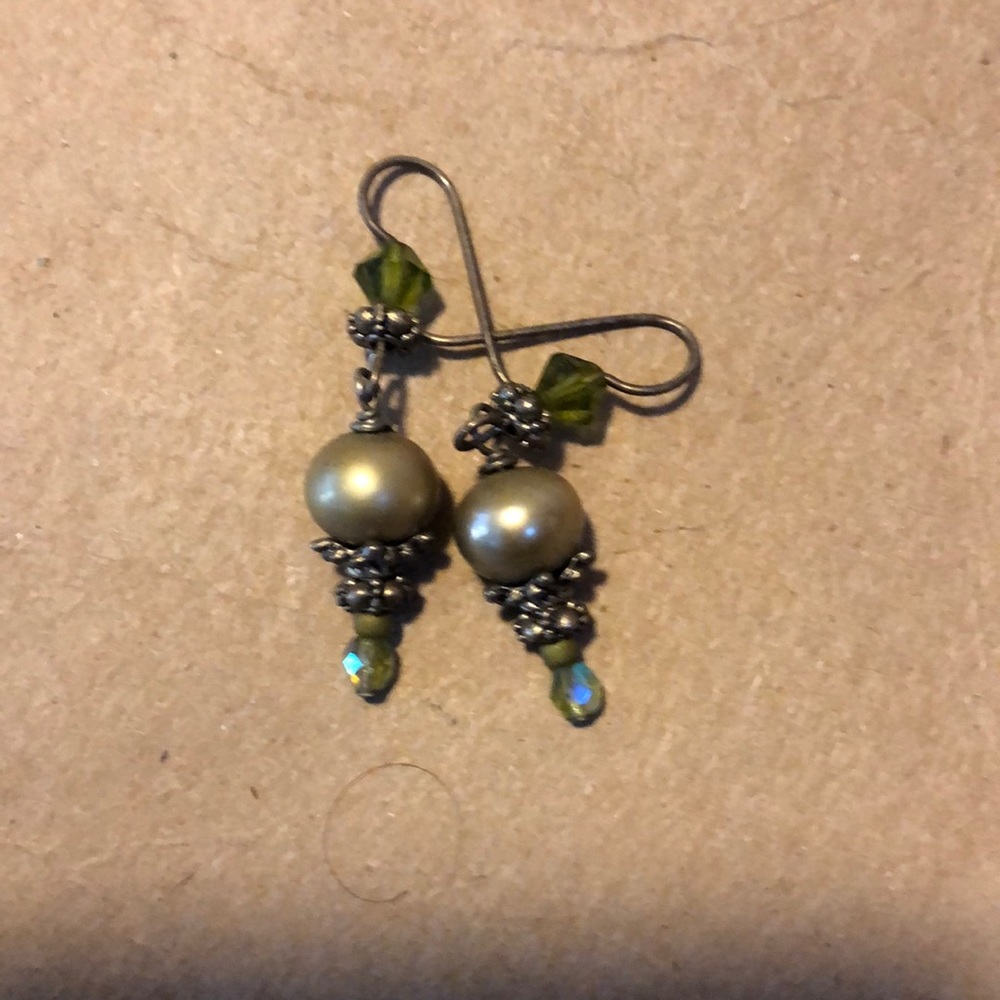 Pearl and bead earrings
